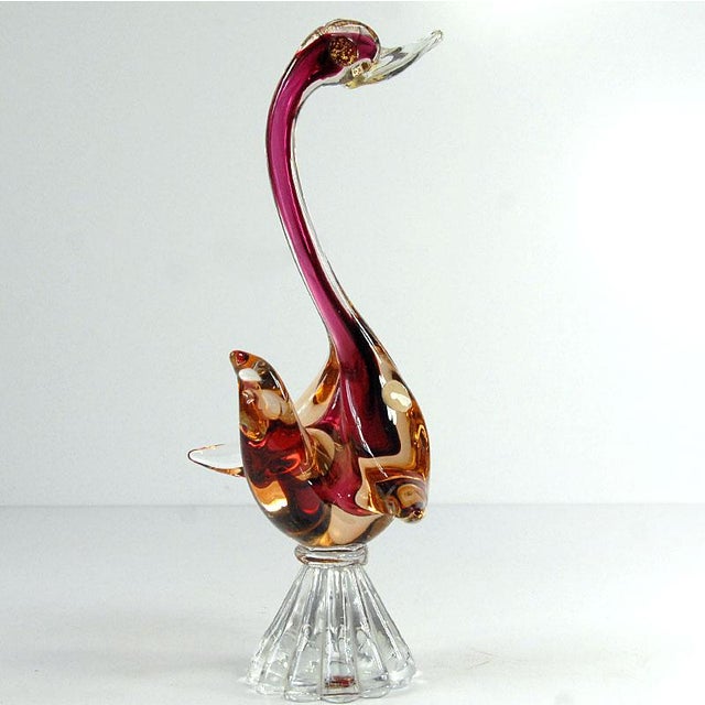 Italian Sommerso Murano Glass Duck, 1970s For Sale - Image 4 of 11