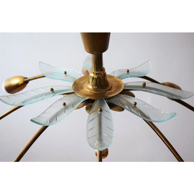 1940s Italian Brass Chandelier by Pietro Chiesa for Fontana Arte, 1940s For Sale - Image 5 of 9