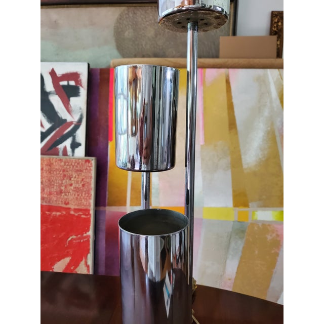 1970s Vintage Mid-Century Modern Chrome Lamp For Sale - Image 5 of 7
