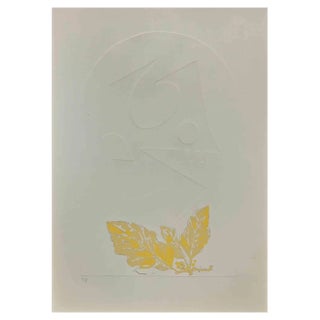 Leo Guida, Yellow Leaves, Screen Print, 1970s For Sale