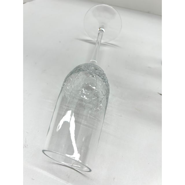 Mid 20th Century Stemware Set of 10 Beautiful Modern Champagne Flutes With Ice Crackle Effect For Sale - Image 12 of 18