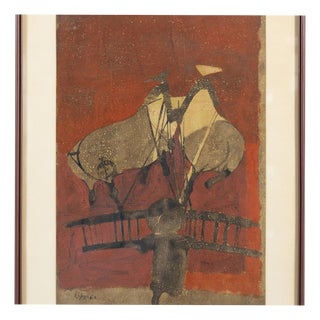 Espiga Pinto, Composition, 1960s, Mixed Media on Paper For Sale