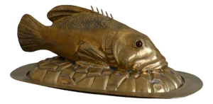 Brass Fish Serving Tray, Set of 2