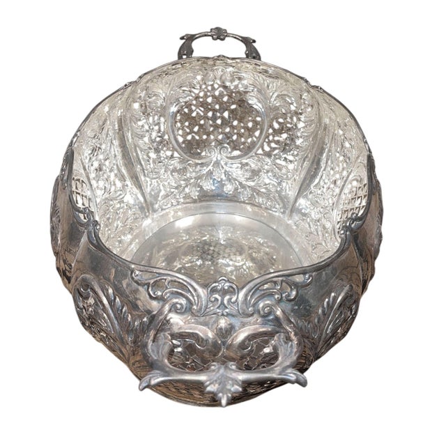 Modern Damar 925 Sterling Silver Centerpiece Basket Bowl. Turkey, Late 20th Century. For Sale - Image 3 of 8