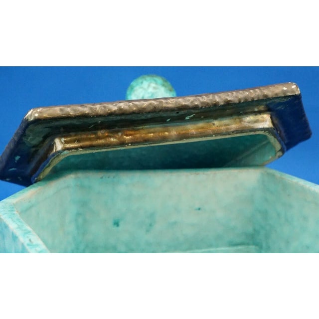 20th Century Art Deco Ceramic Box in Bronze Enamel from the Mga Factory, Albisola, Italy, 1920s For Sale - Image 17 of 18