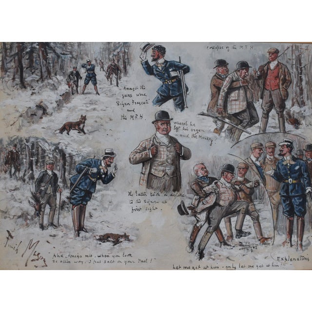 Vignette Depicting Hunting Scenes Watercolour by George Finch Mason For Sale - Image 4 of 9