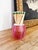 A lovely and rare antique circa early 1900s English pink cranberry glass match striker with sterling rim. Excellent...
