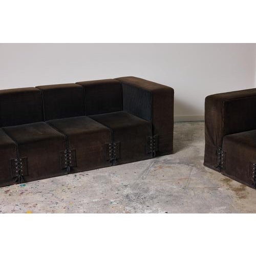 Metal Elefante Modular Sofa by Roberto Pamio for Stilwood, 1973, Set of 2 For Sale - Image 7 of 13