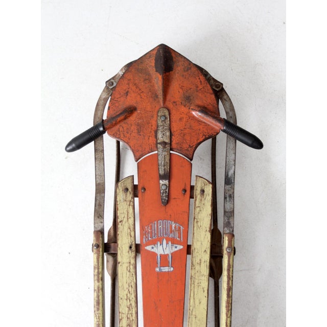 Orange Mid-Century Red Rocket Sled For Sale - Image 8 of 13