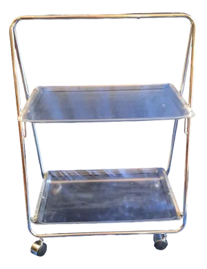 Vintage Collapsible Tea Cart with Chrome-Plated Metal Frame and Acrylic Shelves, 1970s