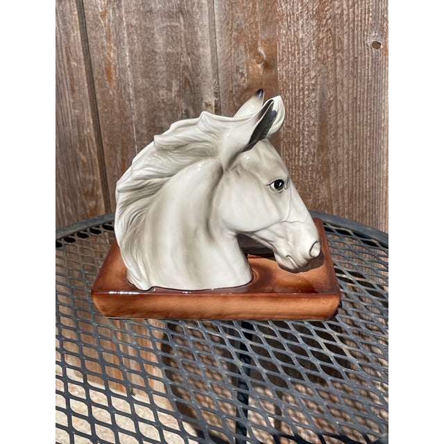 1980s Shields Fifth Ave Ceramic Horse Head Desk Caddy For Sale - Image 5 of 6