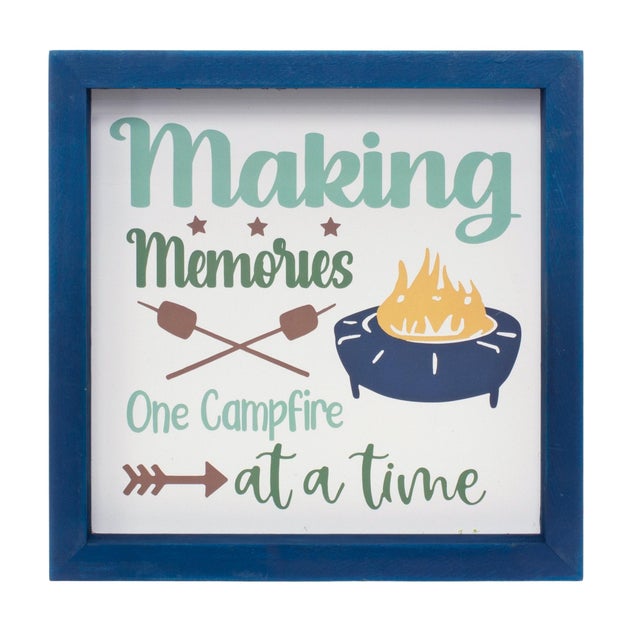Rustic Wood Framed Camping Sentiment Sign (Set of 4) For Sale - Image 3 of 4
