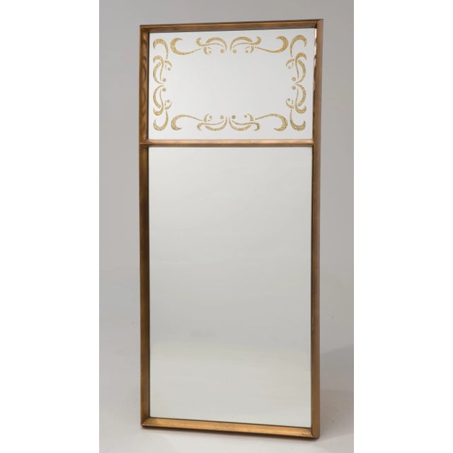 Gold 1950s Vintage Italian Gilt Eglomise Mirror For Sale - Image 8 of 8