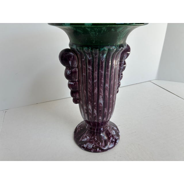Antique Art Deco Faïencerie De Thulin 9 In. Vase For Sale - Image 4 of 12