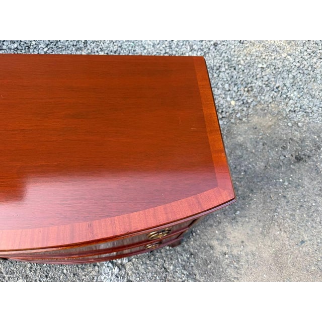 Vintage Georgian Style Mahogany Inlaid Serpentine Front Chest of Drawers , For Sale - Image 13 of 18