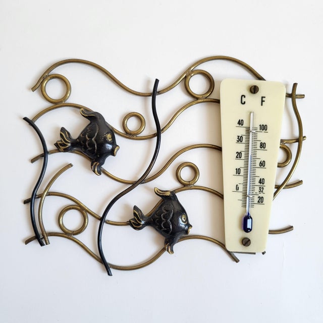 Black Mid-Century Modern Wall Thermometer by Walter Bosse for Herta Baller, 1950s For Sale - Image 8 of 8
