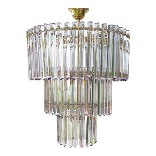 Camer Mid-Century Modernist Murano Glass Chandelier For Sale