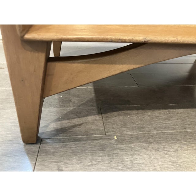 Vintage Heywood‑Wakefield Mahogany Side Table Cabinet – Mid‑Century Storage With Drawer & Sliding Doors For Sale - Image 10 of 11