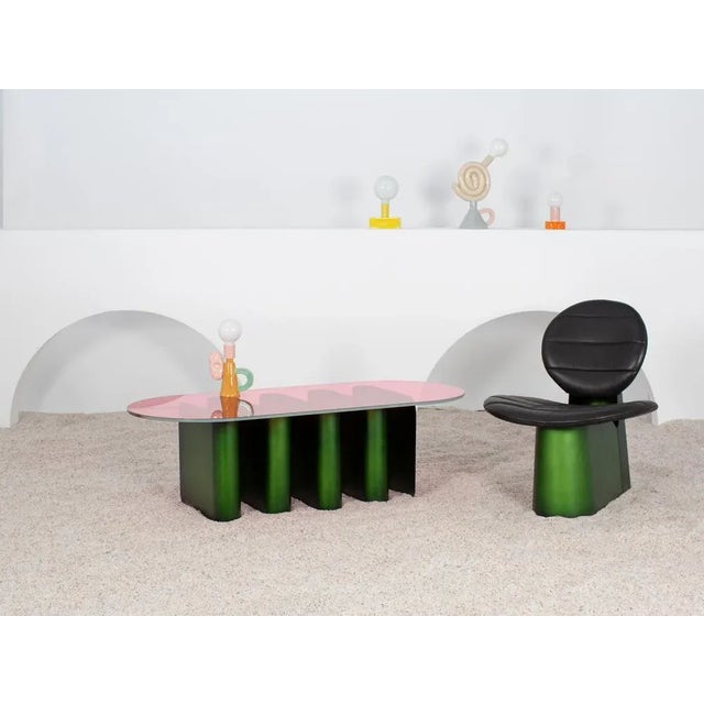 Not Yet Made - Made To Order Pilota Grey Faux Fur White Aluminium Lounge Chair by Pulpo For Sale - Image 5 of 11