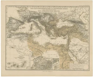 Map of Mediterranean, Black Sea and Ottoman Empire, 1853