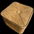 Vintage MCM Cube Square Vinyl Beige Foot Rest Ottoman For Sale - Image 4 of 9