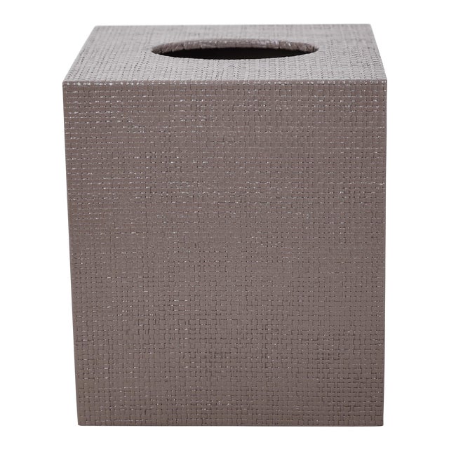 Brown Linen Covered Tissue Box Cover Chairish
