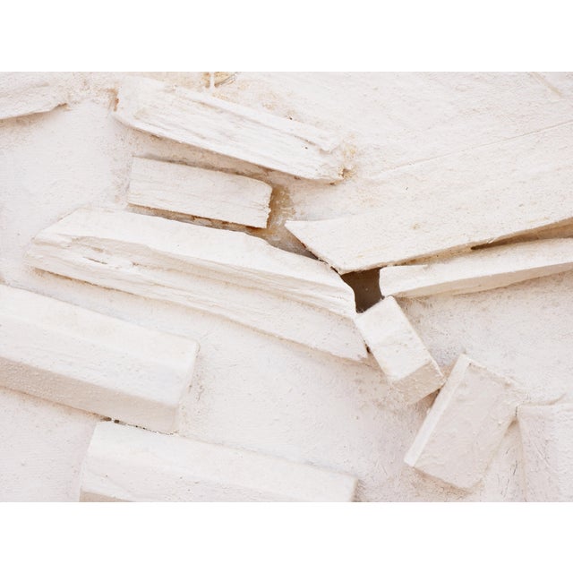 Modern abstract assemblage sculpture painting by Mexican-born artist Juan Sanchez-Juarez. The work features a central...