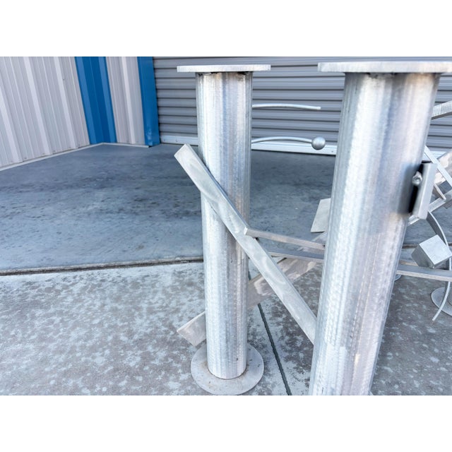 Vintage Glass and Aluminum Cityscape Dining Table For Sale - Image 12 of 13