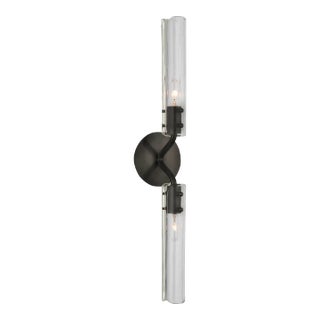 AERIN for Visual Comfort Signature Casoria 23" Linear Sconce in Bronze with Clear Glass For Sale