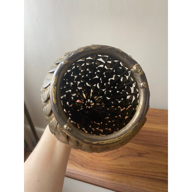 Vintage Gilt Metal Gold Tone Pineapple Sculpture For Sale - Image 9 of 12