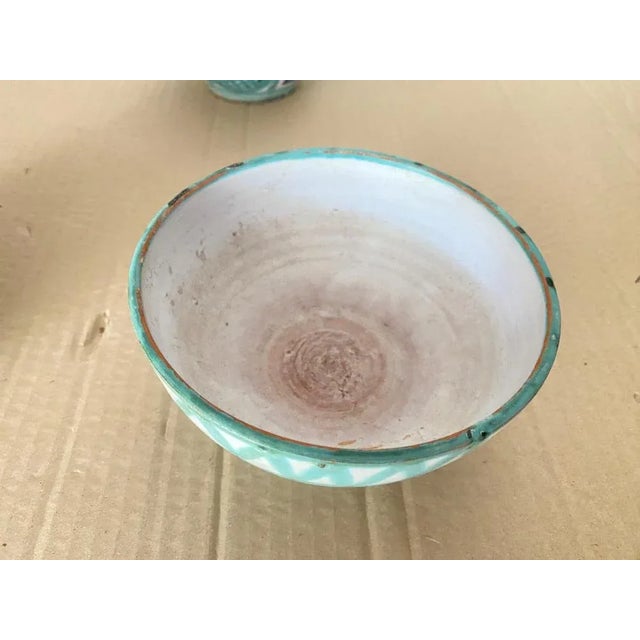 Ceramic Bowls in Green, Blue and Brown Color by Robert Picault, France, 1950s, Set of 3 For Sale - Image 3 of 13