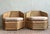 Wood Vintage Coastal Brown Jordan Faceted Rattan Lounge Chairs - A Pair For Sale - Image 7 of 12