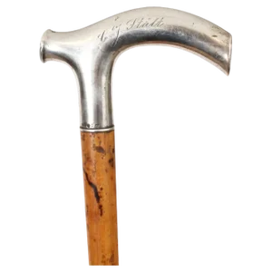 Antique Continetal Silver and Ebonized Walking Cane Stick