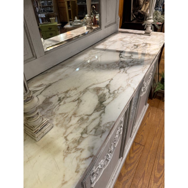 Mid 19th Century Antique French Country Sideboard and Marble Countertop Top For Sale - Image 5 of 10