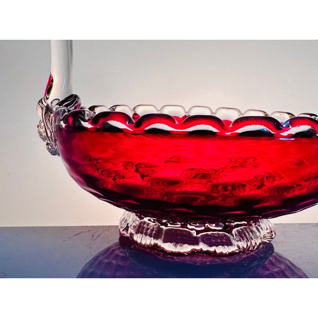 1960s Handmade Candy Dish in Ruby ​​Glass, Italy, 1960s For Sale - Image 5 of 12