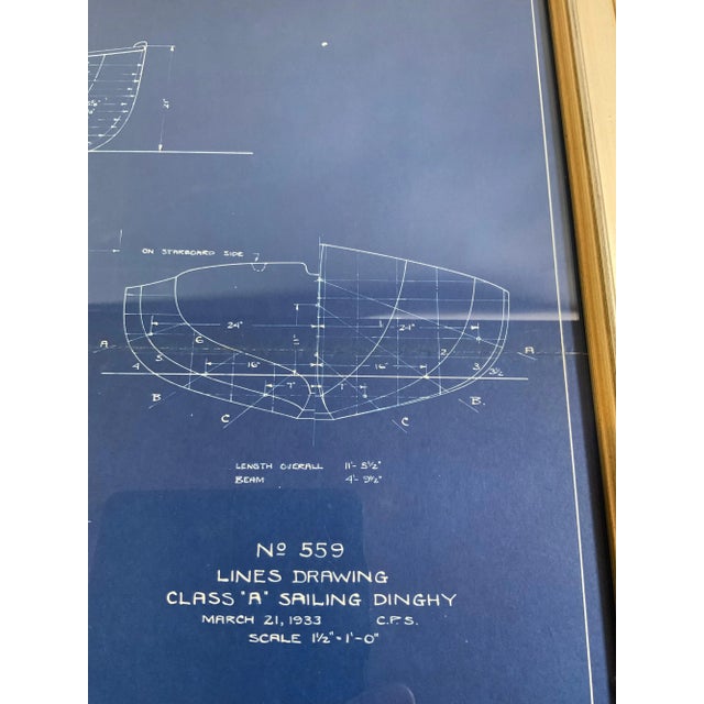 Traditional Original Blueprint for the Sailing Dingy “Burp” by John Alden For Sale - Image 3 of 8