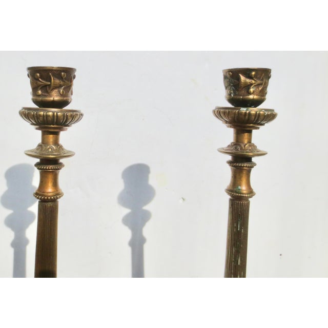 French Empire Neo-Classical Candlesticks - A Pair of 2 For Sale - Image 10 of 16