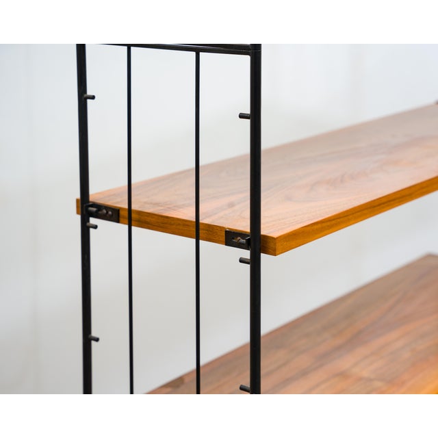Free-Standing Shelf with Black Metal Ladders, 1960s For Sale - Image 13 of 16