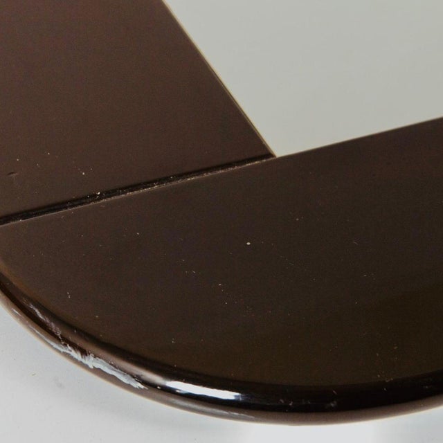 1980s Postmodern Italian Square Mirror with Dark Brown Lacquered Frame, 1980s For Sale - Image 5 of 9