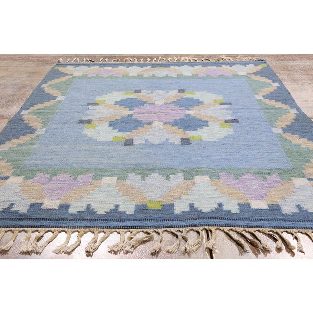 Ingegerd Silow Vintage Swedish Rollakan Rug, 04'07 X 06'08 For Sale - Image 10 of 11