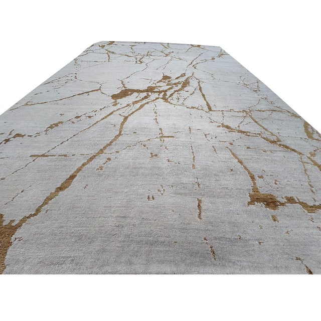 Contemporary Rh Lakshmi Wool Rug – 10' × 14' Cream / Bronze | Hand-Knotted Himalayan Wool & Jute | Made in Nepal For Sale - Image 3 of 18