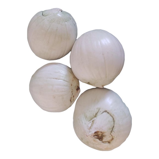 Collection of White Ceramic Decorative Onions- Set of 4 For Sale