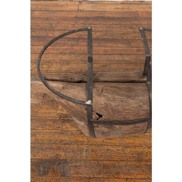 Antique Rustic Wooden Coffee Table Base For Sale In New York - Image 6 of 12