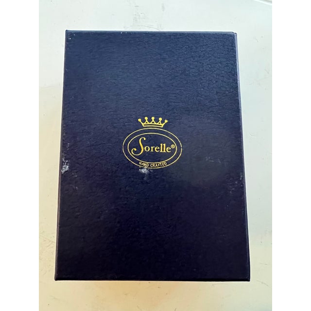 1990s Goldtone Enameled Reindeer Trinket Box With Bejeweled Crystals For Sale - Image 4 of 8