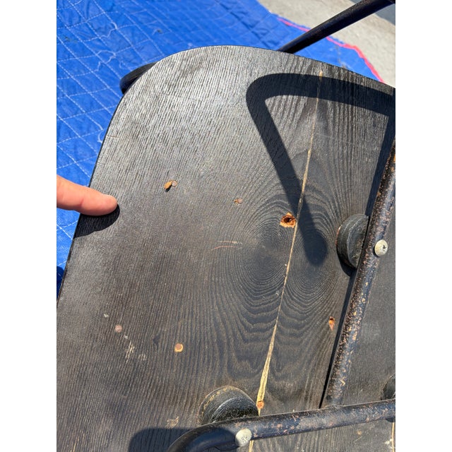1950s Early Eames style DCM Dining Chair With Original Hair on Hide Upholstery, Cowhide For Sale - Image 13 of 16