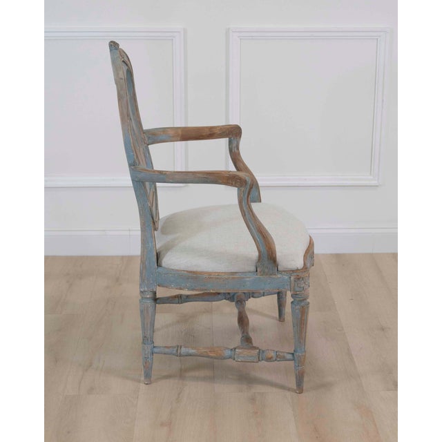 18th Century Swedish 18th Century Gustavian Painted Armchair For Sale - Image 5 of 6