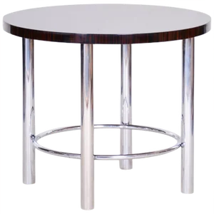 20th Century Bauhaus Chrome Round Macassar Table by Mücke-Verner, 1930s