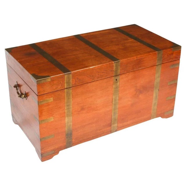 Antique Military Chest in Teak, 19th Century For Sale - Image 14 of 14