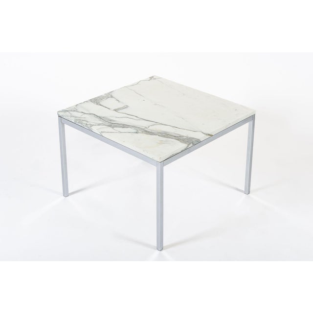Mid-Century Modern Mid Century Square White Marble Side or Coffee Table by Florence Knoll For Sale - Image 3 of 10