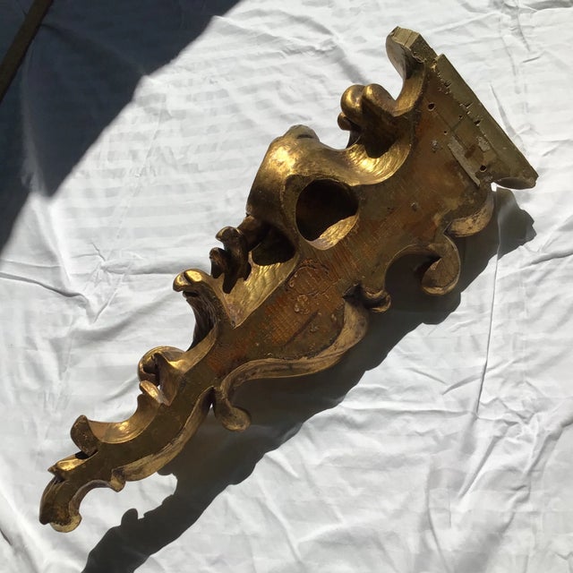Florentine Giltwood Wall Brackets Large 19th Century - A Pair For Sale - Image 9 of 12